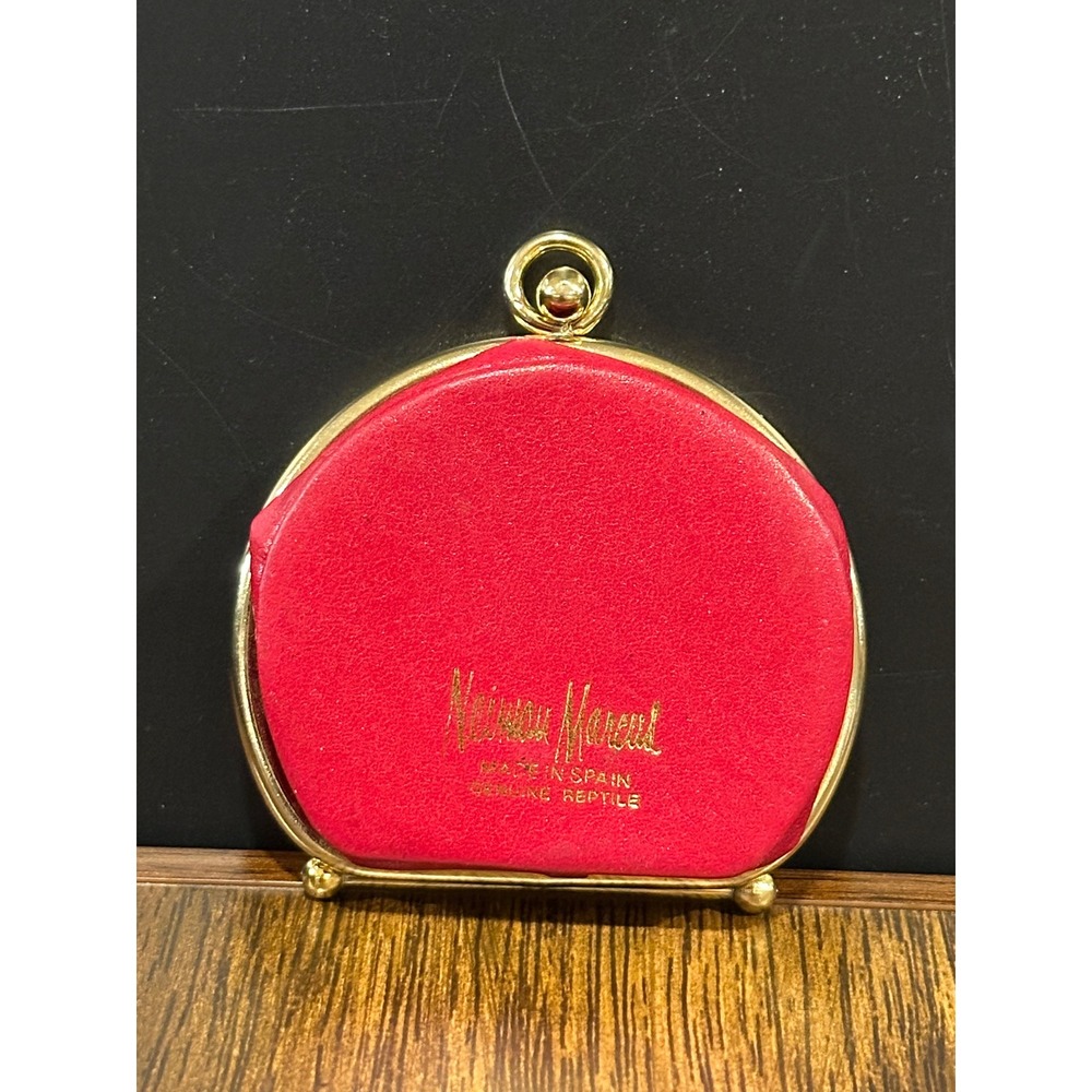 Neiman Marcus Vintage Red Genuine Reptile Leather Coin Purse Made in Spain